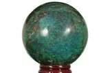 Polished Malachite & Chrysocolla Sphere - Peru #211039-1